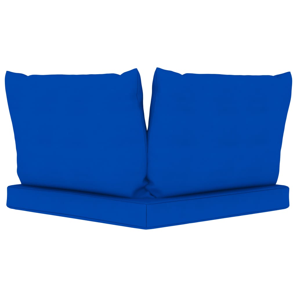 vidaXL Garden 3-Seater Pallet Sofa with Blue Cushions Pinewood
