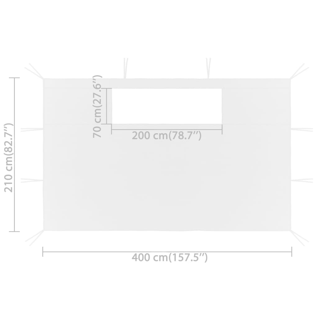 vidaXL Gazebo Sidewalls with Windows 2 pcs 4x2.1 m White 70 g/m²