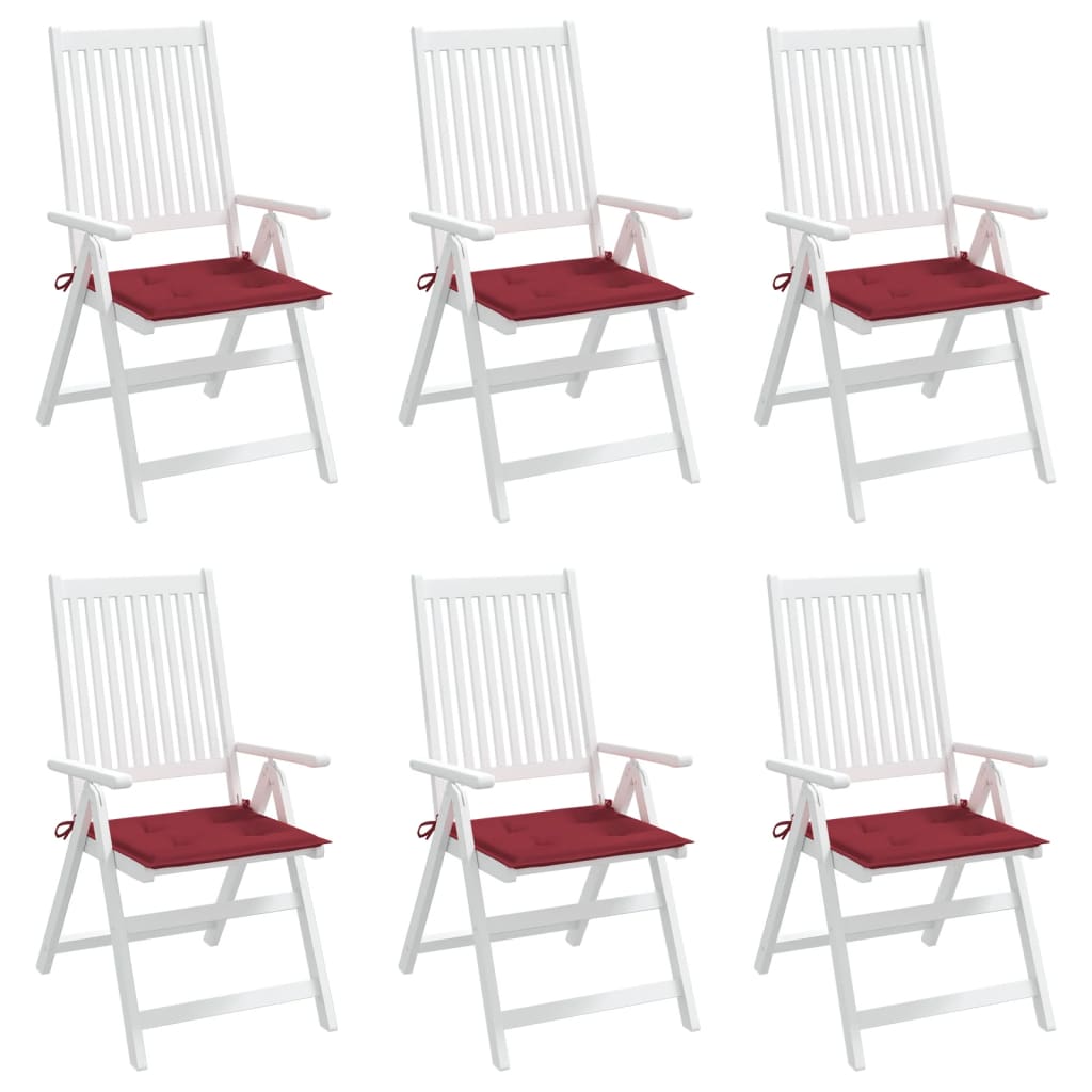 vidaXL Garden Chair Cushions 6 pcs Wine Red 50x50x3 cm Oxford Fabric