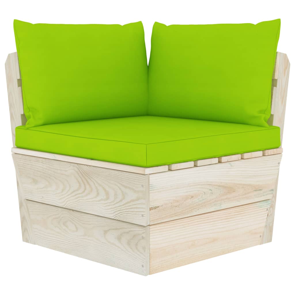 vidaXL Garden Pallet Corner Sofa with Cushions Impregnated Spruce Wood