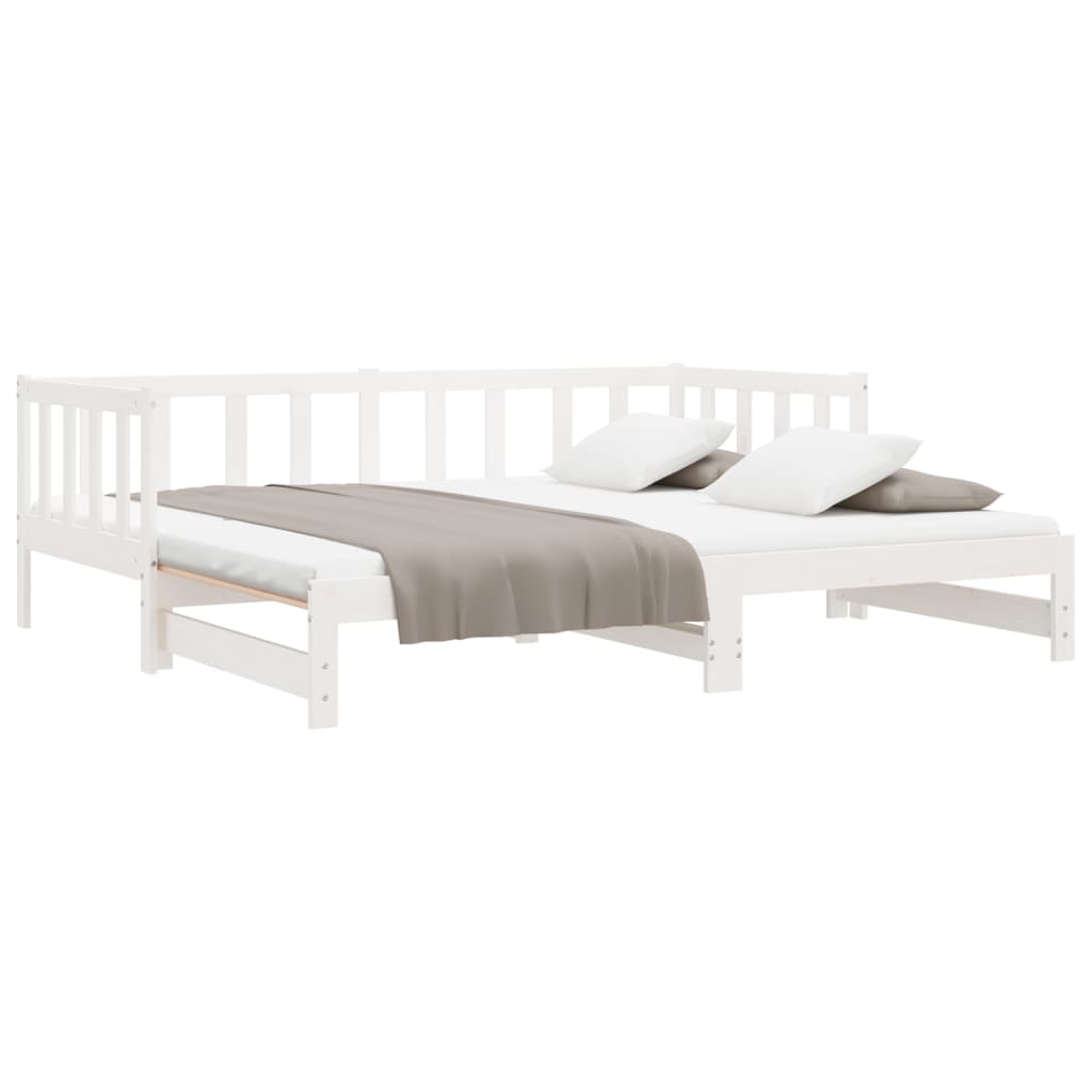 vidaXL Pull-out Day Bed without Mattress White 2x(90x200) cm