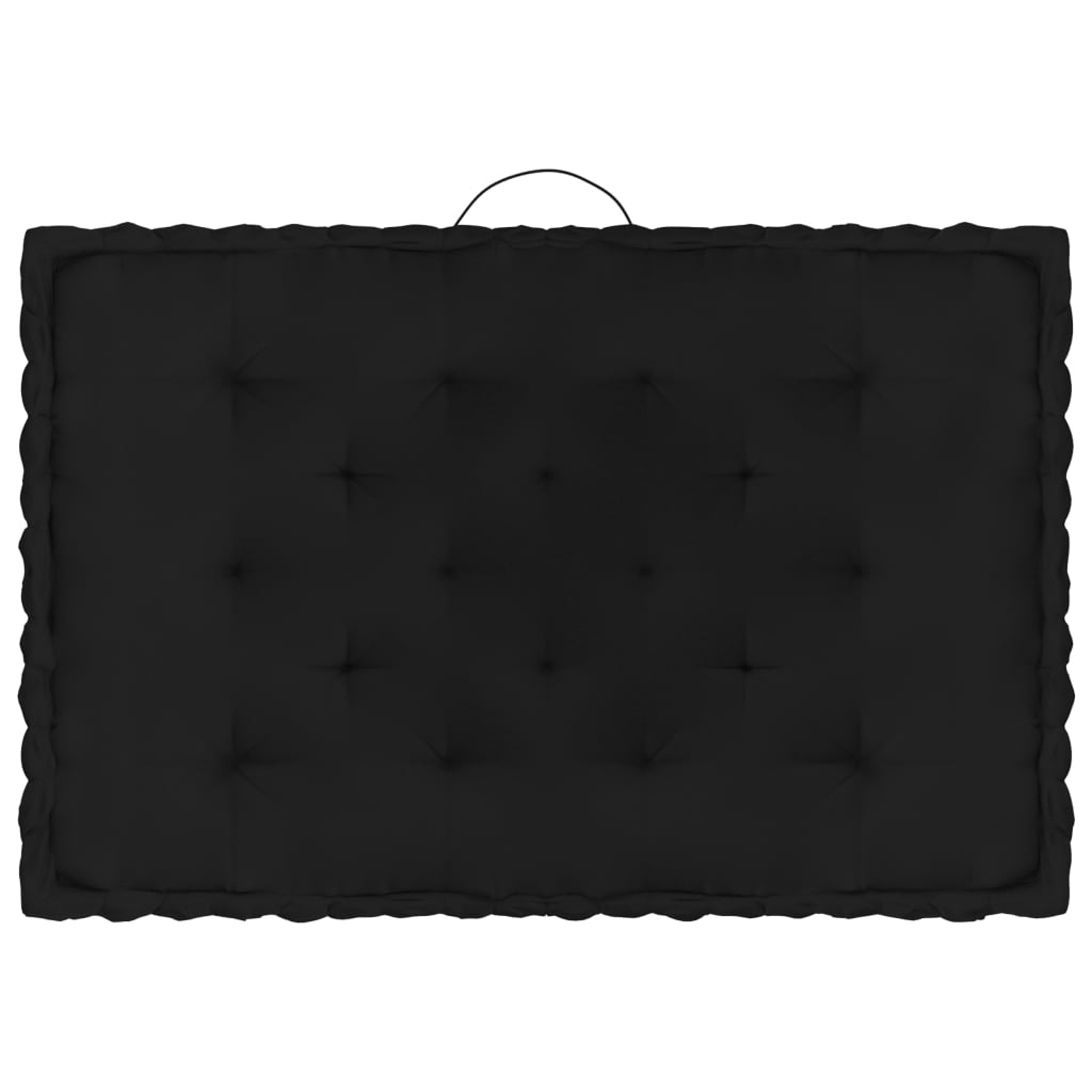 vidaXL Pallet Floor Cushions 7 pcs Black Cotton