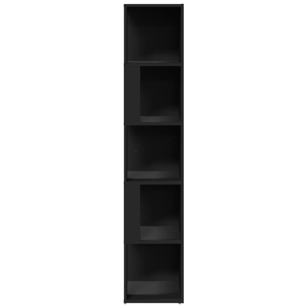 vidaXL Corner Cabinet Black 33x33x164.5 cm Engineered Wood