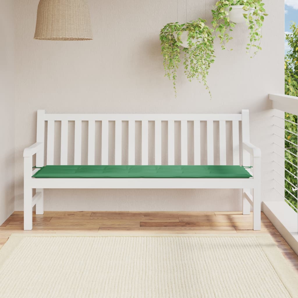 vidaXL Garden Bench Cushion Green 180x50x3 cm Oxford Fabric