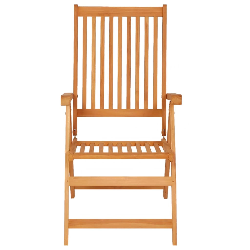 vidaXL Garden Chairs 4 pcs Grey Check Pattern Cushions Solid Teak Wood