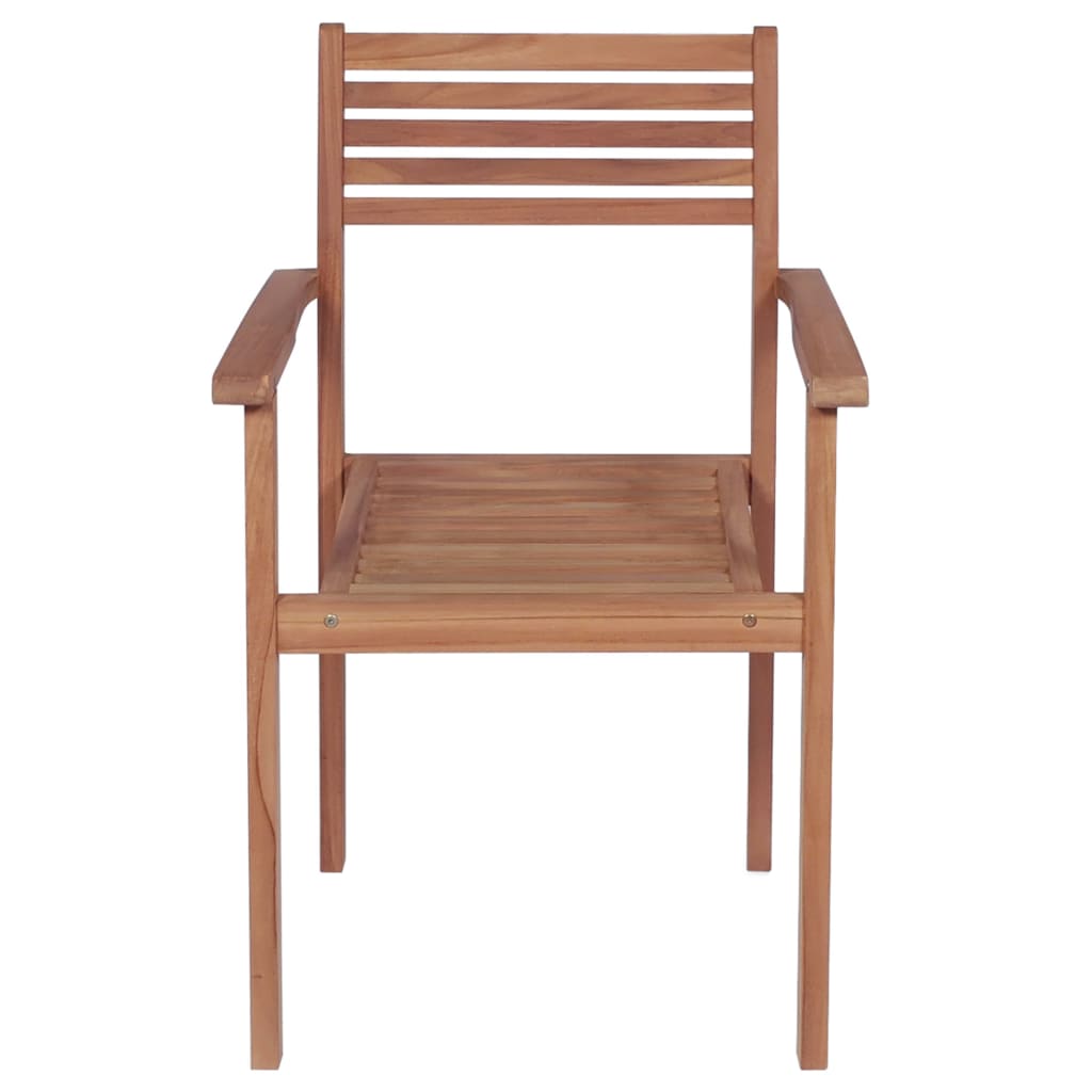 vidaXL Garden Chairs 4 pcs with Green Cushions Solid Teak Wood