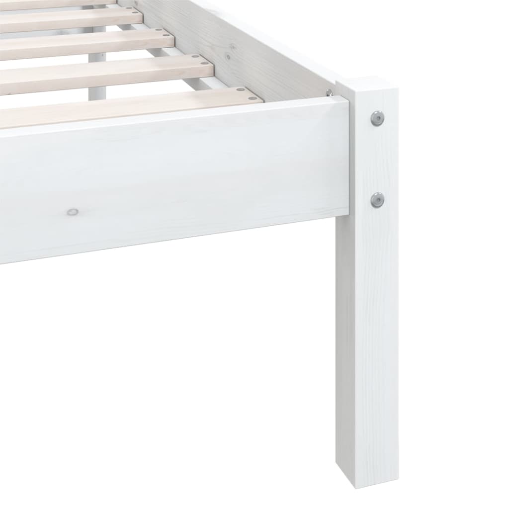 vidaXL Bed Frame without Mattress White Solid Wood 200x200 cm