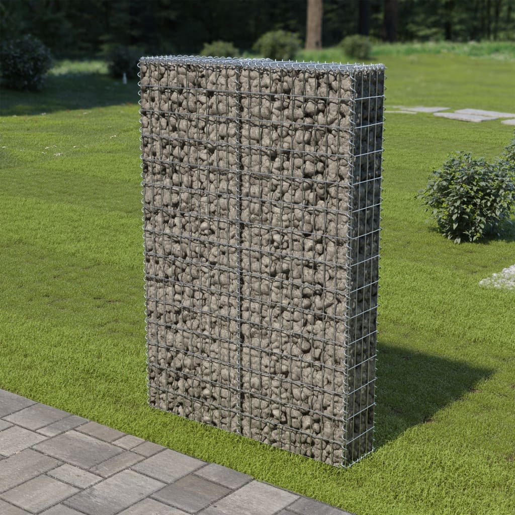 vidaXL Gabion Wall with Covers Galvanised Steel 100x20x150 cm