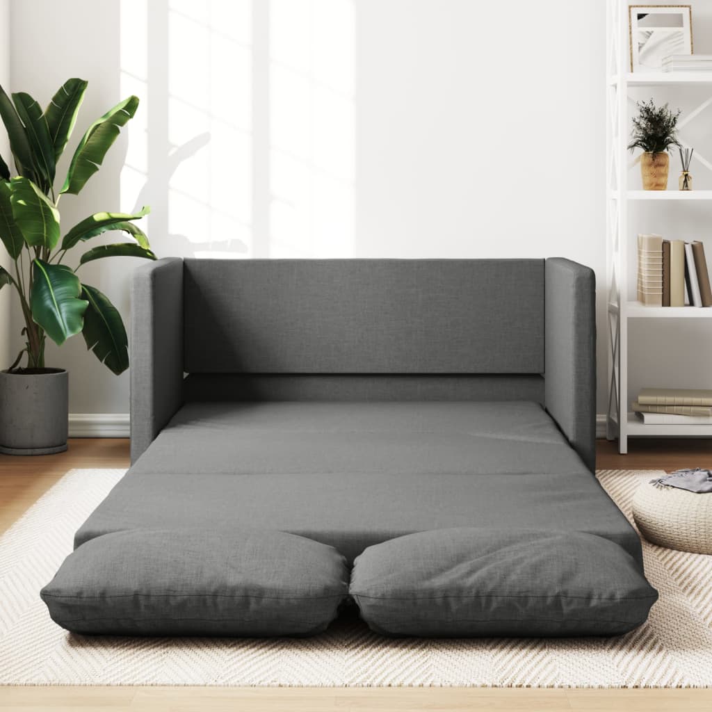 vidaXL Floor Sofa Bed 2-in-1 Dark Grey 112x174x55 cm Fabric
