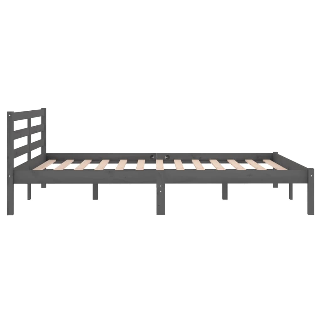 vidaXL Bed Frame without Mattress Solid Wood Pine 140x200 cm Grey