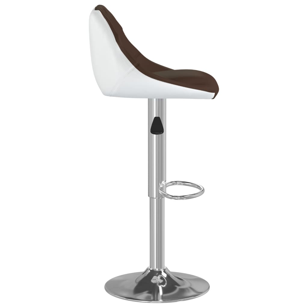vidaXL Bar Stools 2 pcs Brown and White Faux Leather