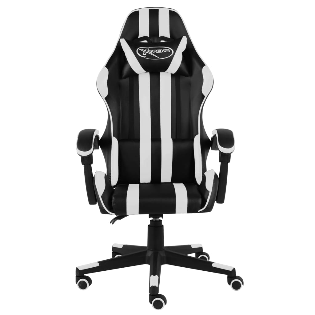 vidaXL Racing Chair Black and White Faux Leather