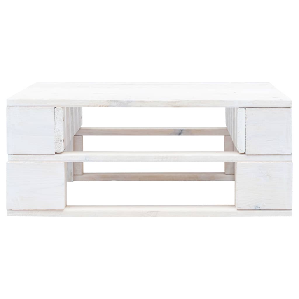 vidaXL Garden Pallet Ottoman White Impregnated Pinewood