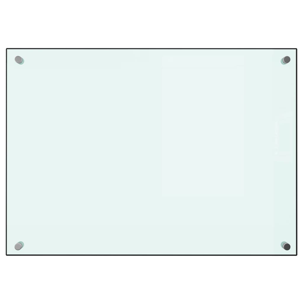 vidaXL Kitchen Backsplash White 70x50 cm Tempered Glass