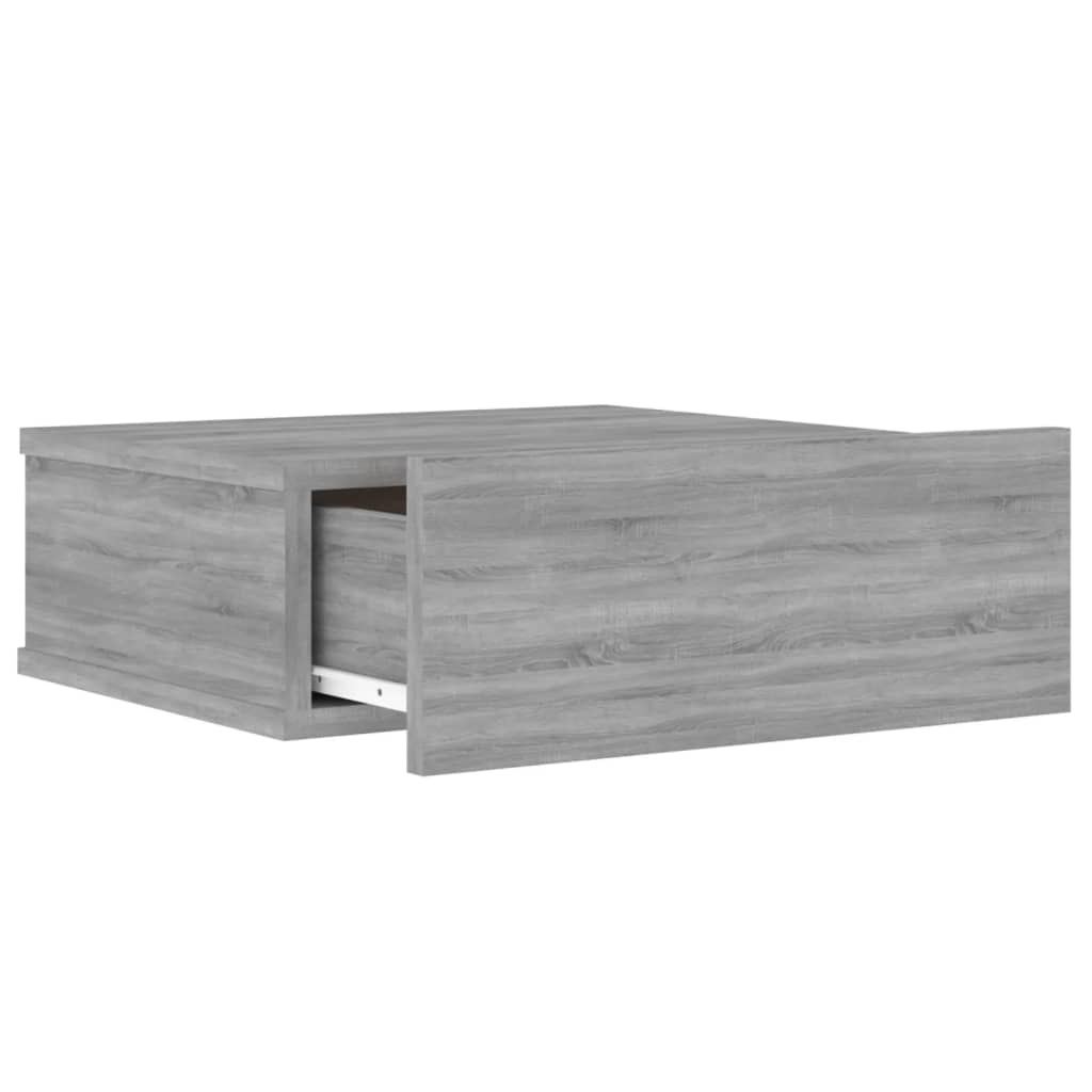 vidaXL Floating Nightstands 2pcs Grey Sonoma 40x30x15cm Engineered Wood