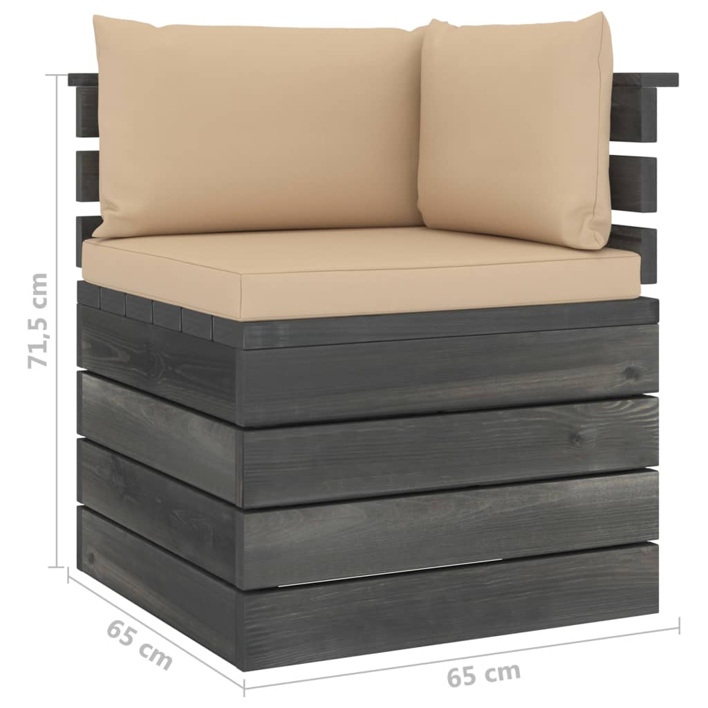 vidaXL 4 Piece Garden Pallet Lounge Set with Cushions Solid Pinewood