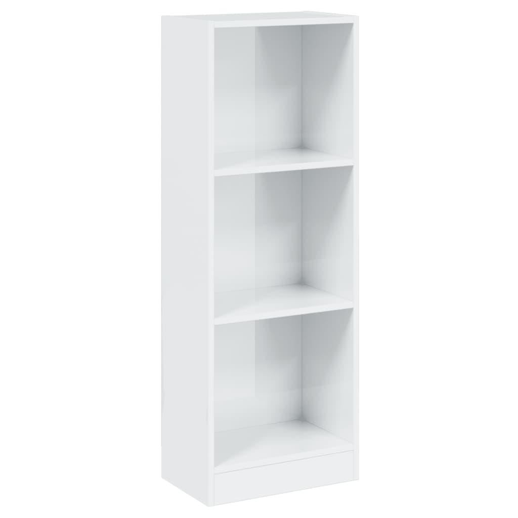 vidaXL 3-Tier Book Cabinet High Gloss White 40x24x109 cm Engineered Wood