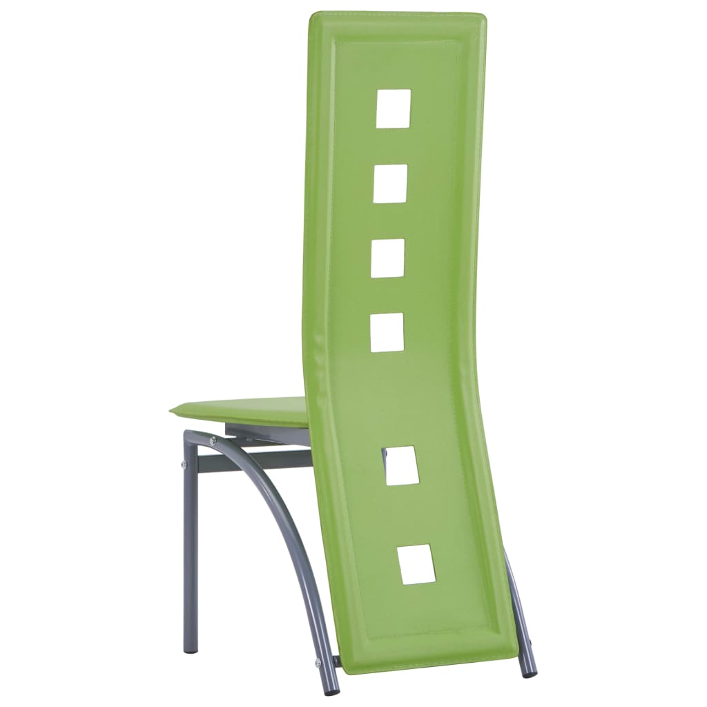 vidaXL Dining Chairs 4 pcs Green Faux Leather