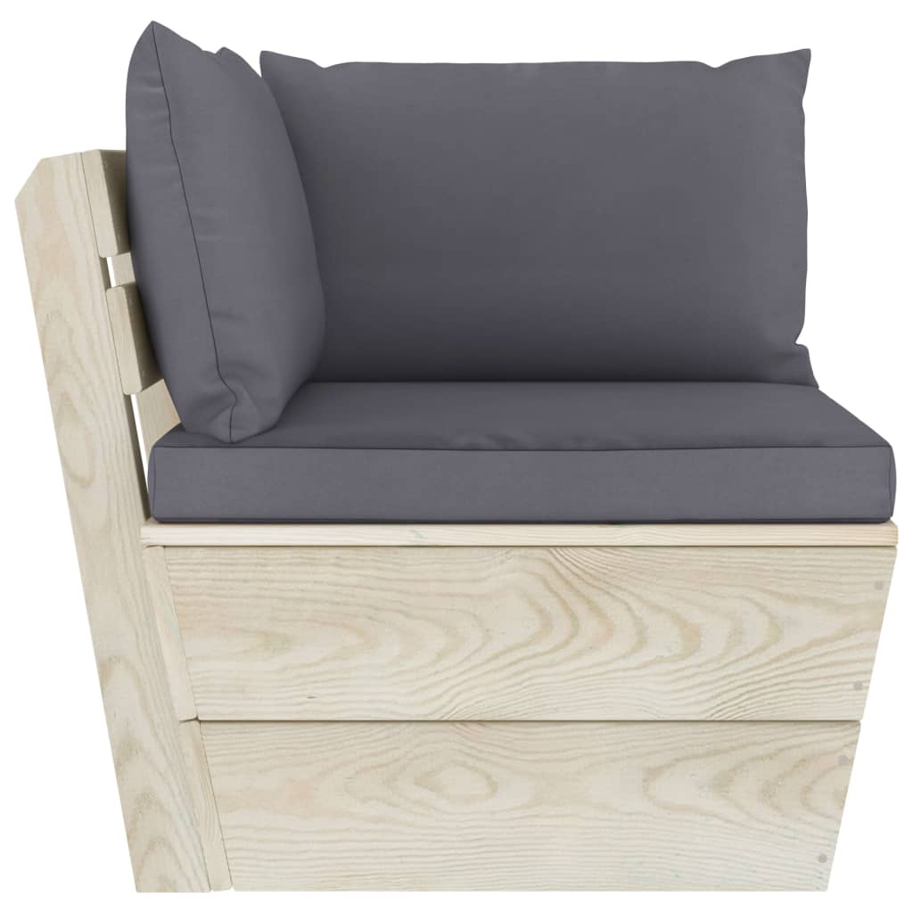 vidaXL Garden 2-Seater Pallet Sofa with Cushions Spruce Wood