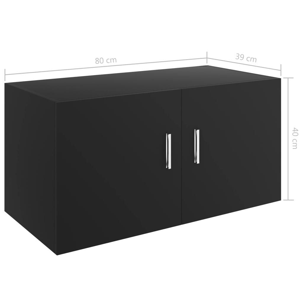vidaXL Wall Mounted Cabinet Black 80x39x40 cm Engineered Wood