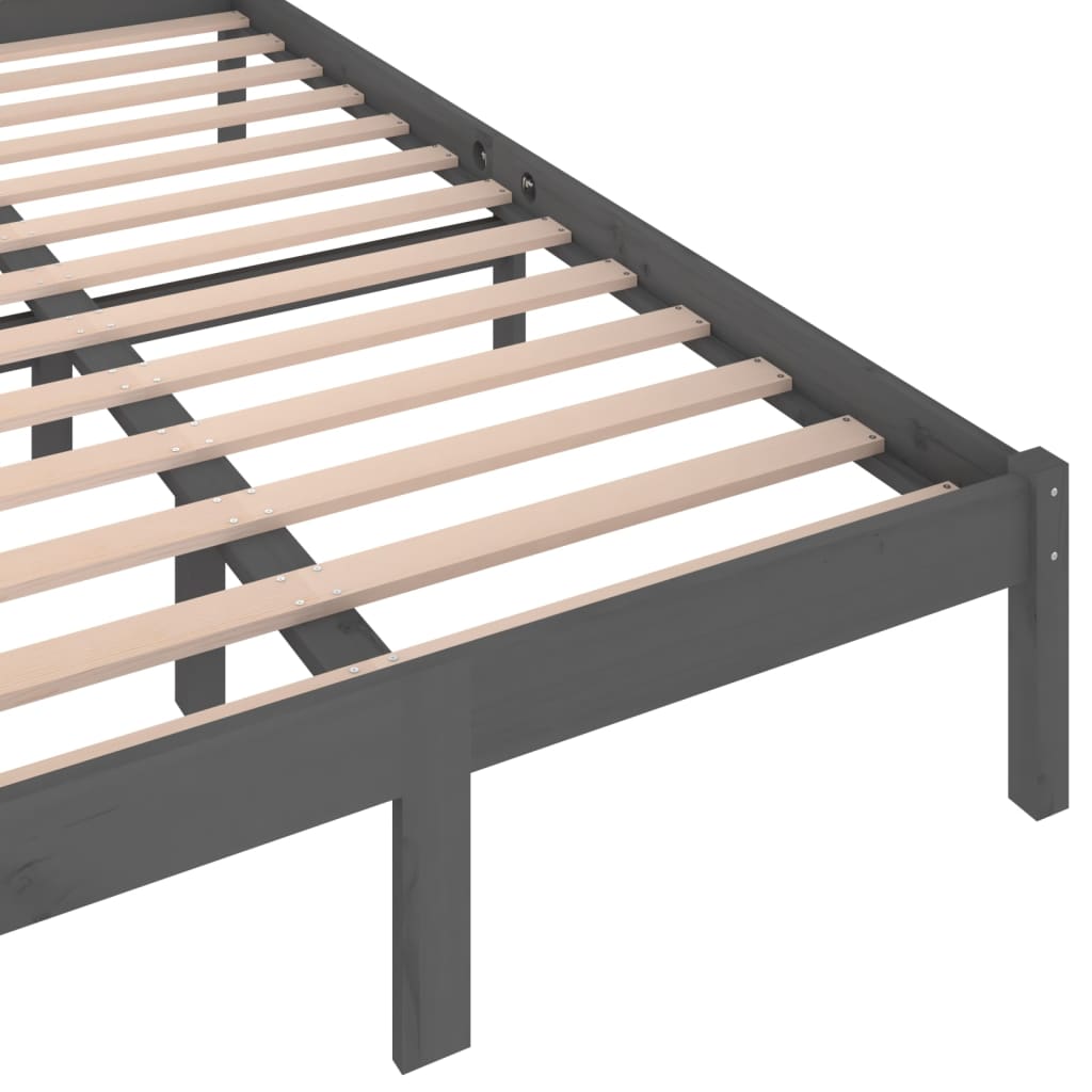 vidaXL Bed Frame without Mattress Solid Wood Pine 120x200 cm Grey