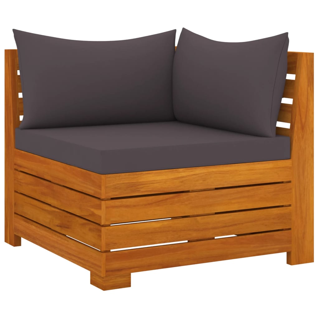 vidaXL 4 Piece Garden Lounge Set with Cushions Solid Acacia Wood