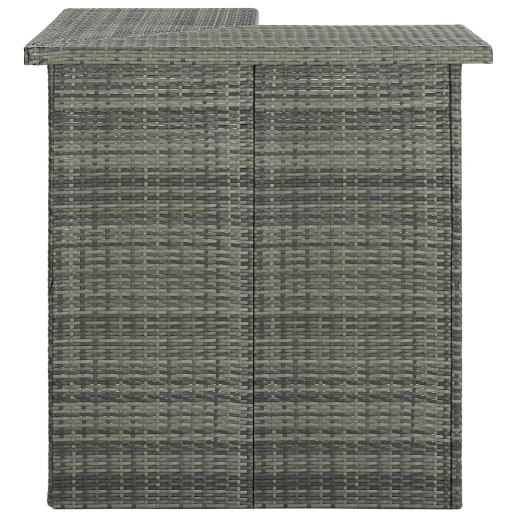 vidaXL Corner Bar Table Grey 100x50x105 cm Poly Rattan
