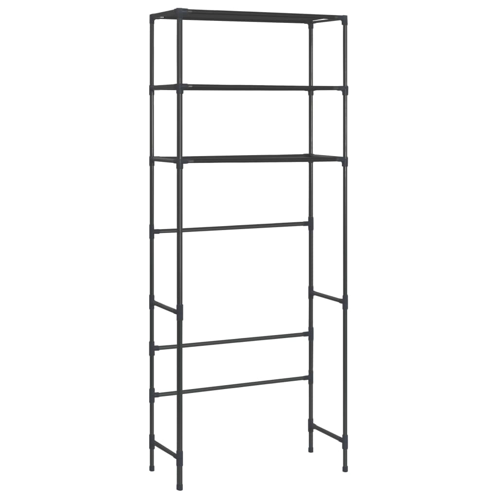 vidaXL 3-Tier Storage Rack over Laundry Machine Black 69x28x169 cm