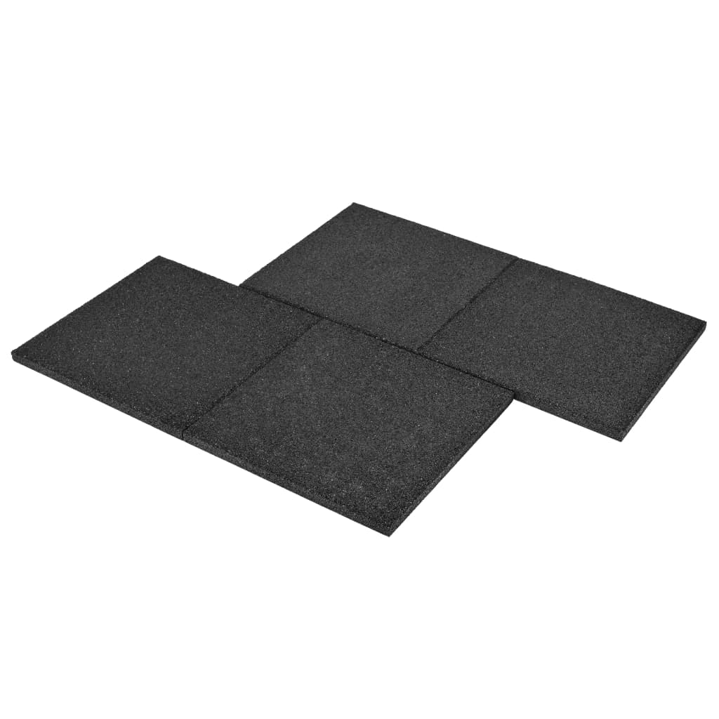 vidaXL Fall Protection Tiles 24 pcs Rubber 50x50x3 cm Black