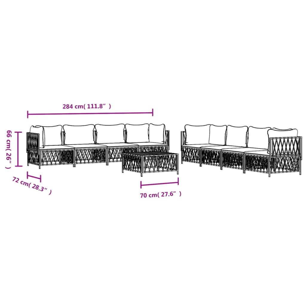 vidaXL 9 Piece Garden Lounge Set with Cushions Anthracite Steel