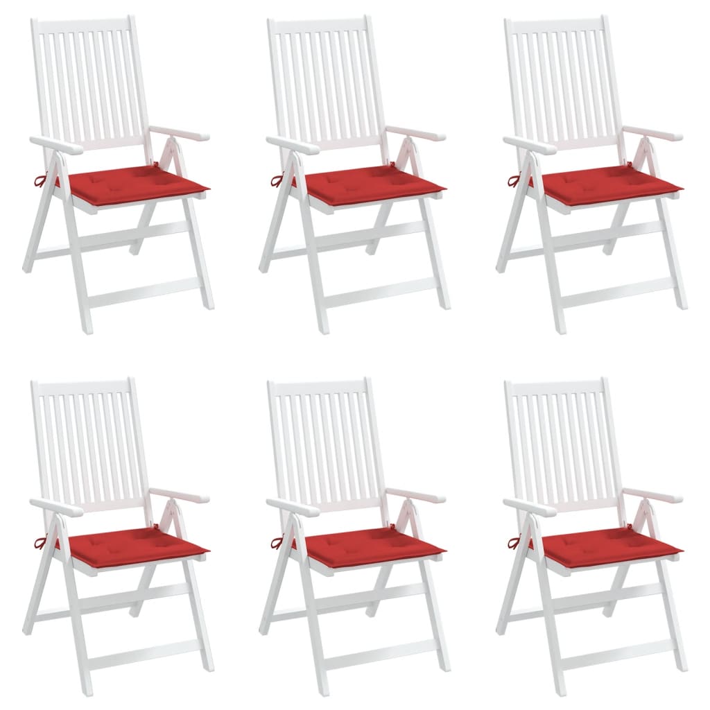 vidaXL Garden Chair Cushions 6 pcs Red 40x40x3 cm Oxford Fabric