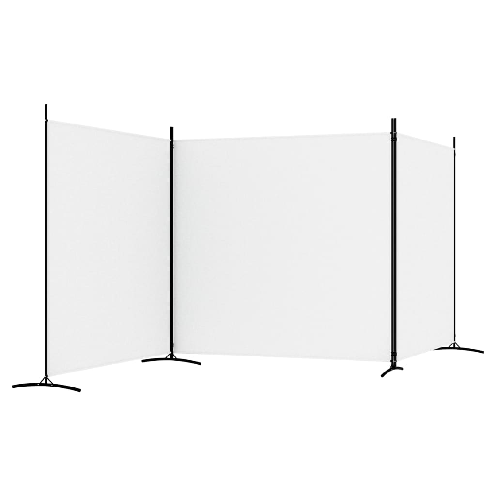 vidaXL 3-Panel Room Divider White 525x180 cm Fabric