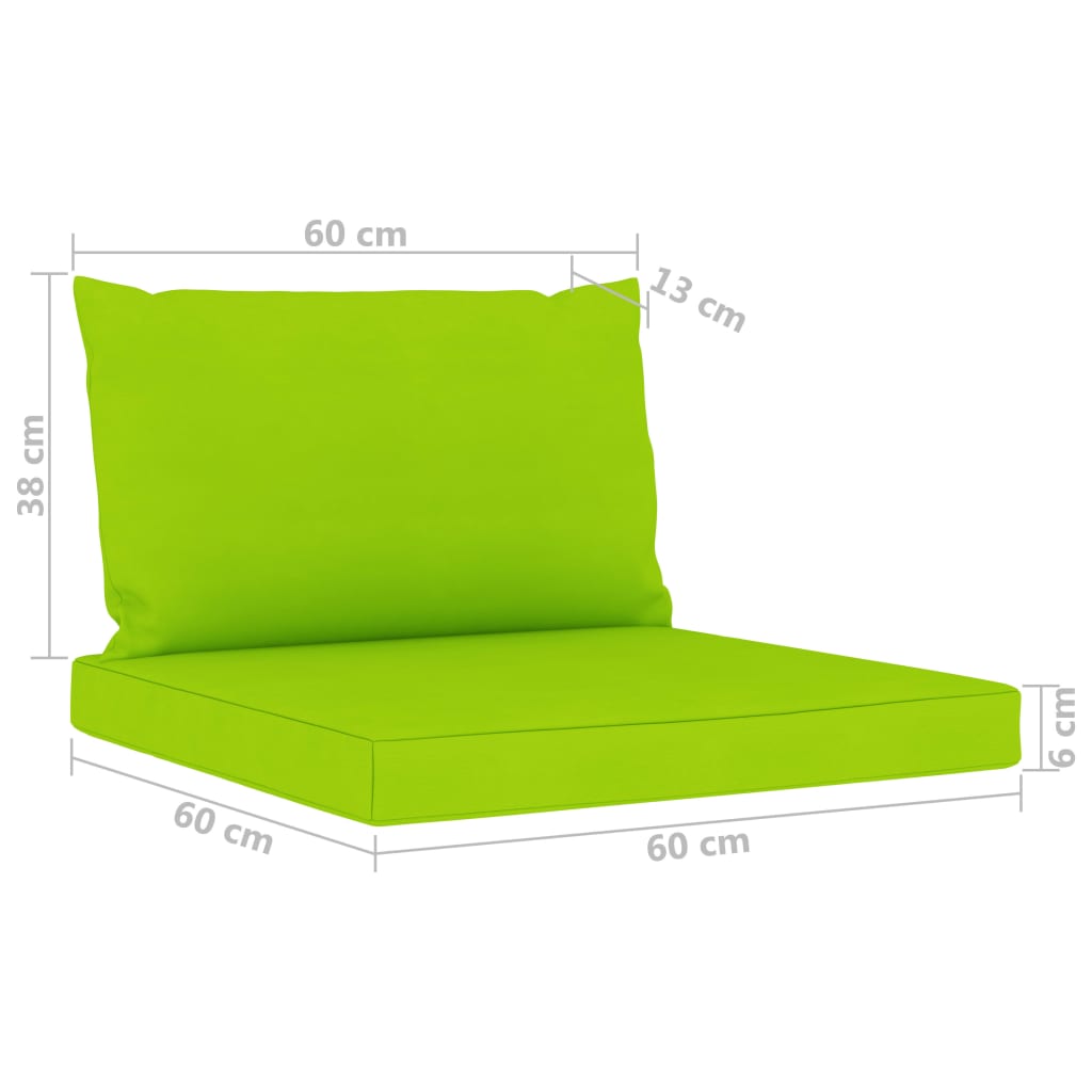 vidaXL 4-Seater Garden Sofa with Bright Green Cushions