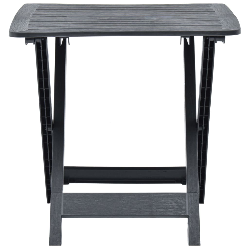 vidaXL Folding Garden Table Anthracite 79x72x70 cm Plastic