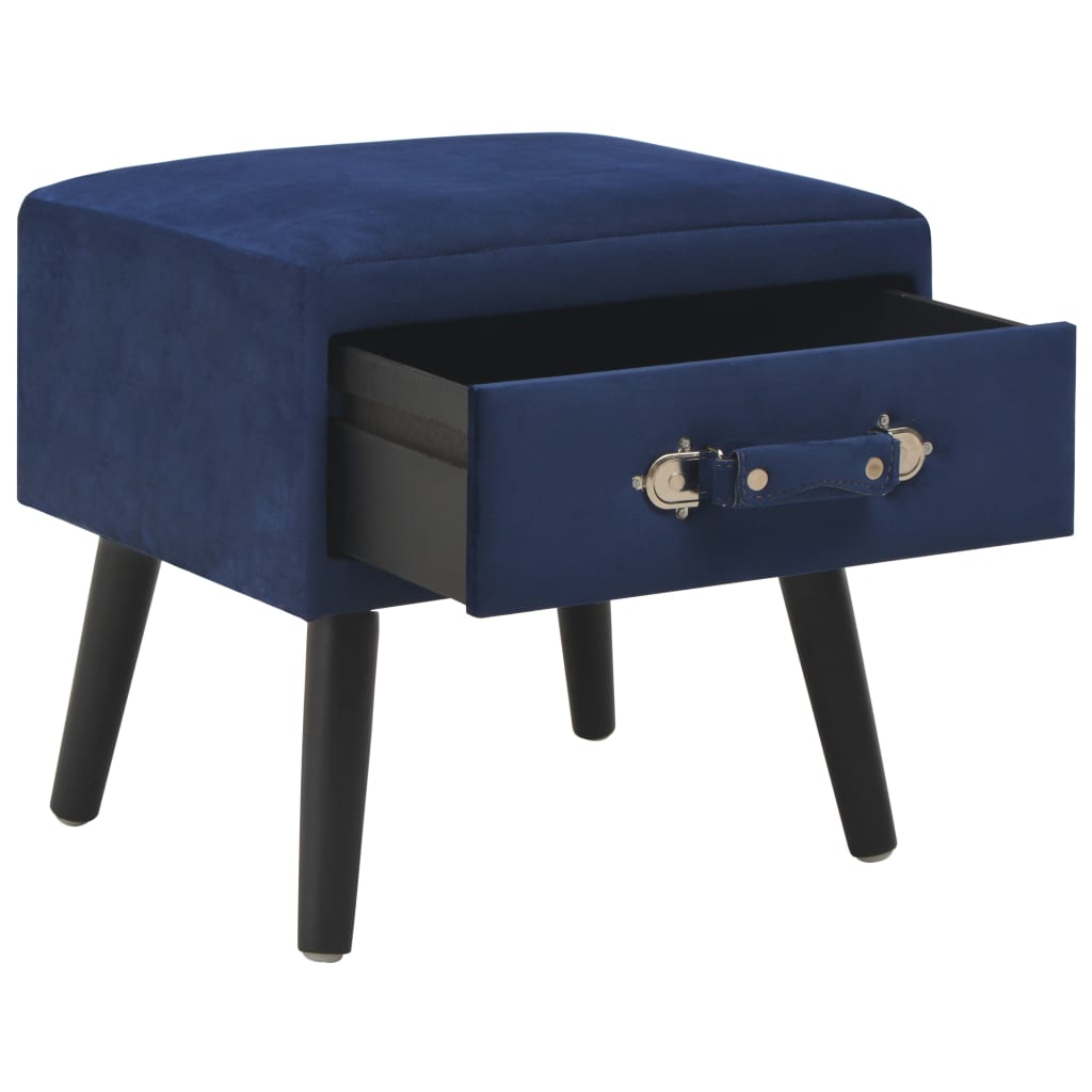 vidaXL Bedside Cabinet Blue 40x35x40 cm Velvet