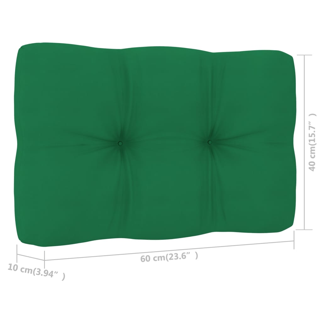vidaXL Garden Chair with Green Cushions Impregnated Pinewood