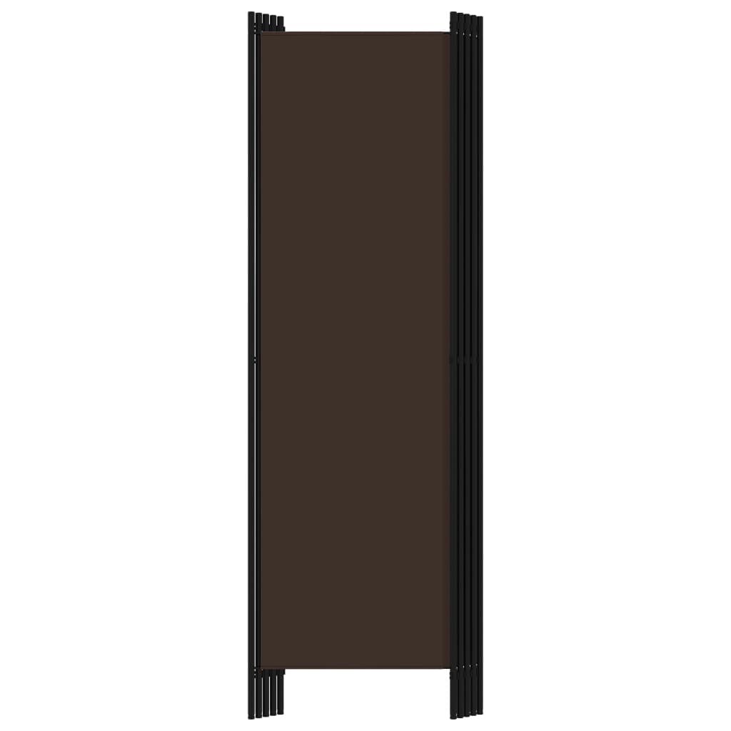 vidaXL 5-Panel Room Divider Brown 250x180 cm