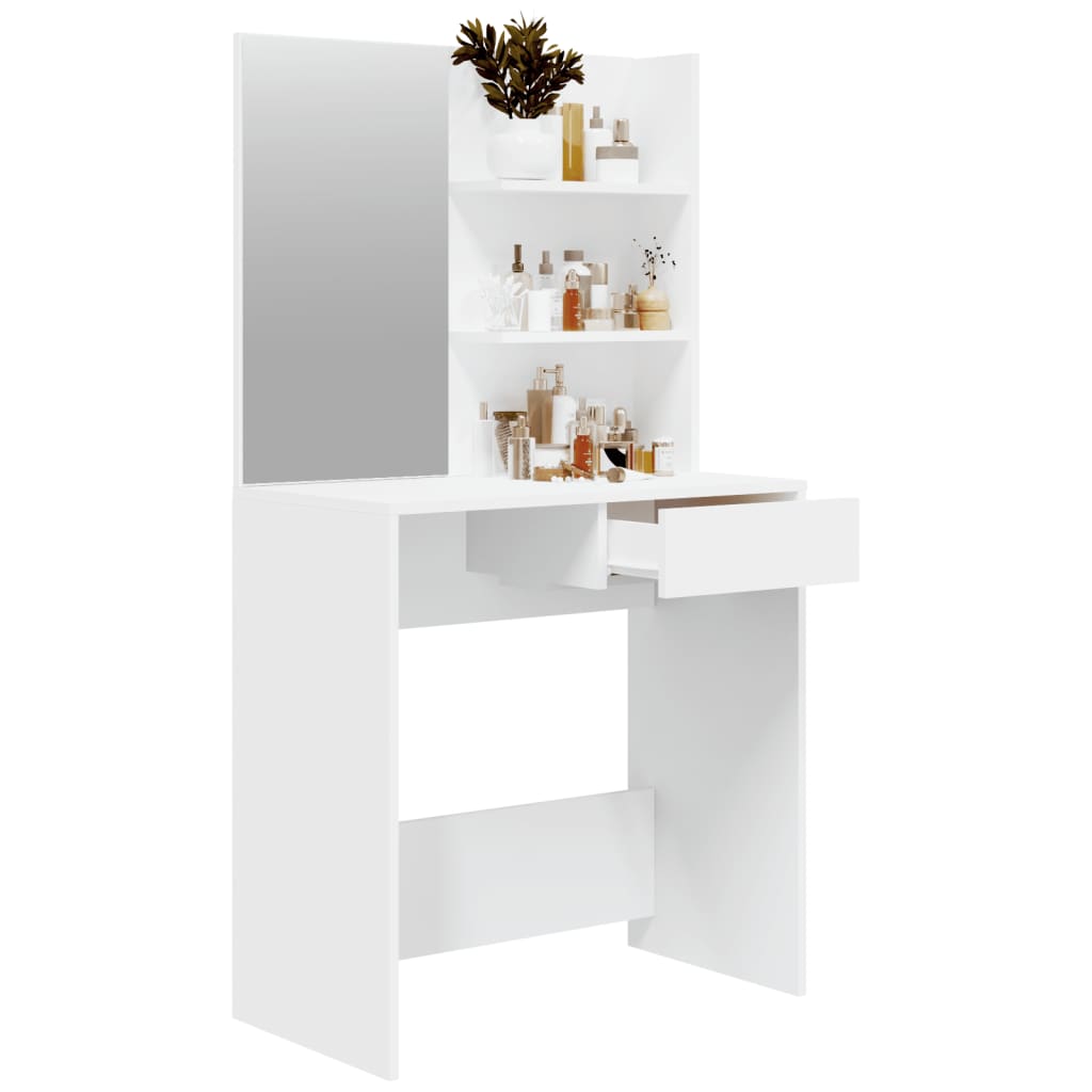 vidaXL Dressing Table with Mirror White 74.5x40x141 cm