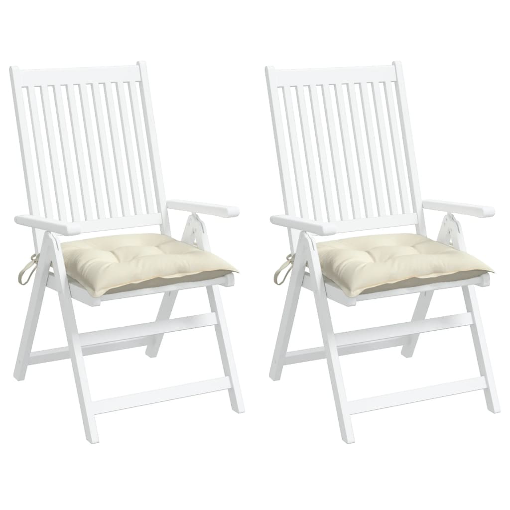 vidaXL Chair Cushions 2 pcs Cream White 40x40x7 cm Oxford Fabric
