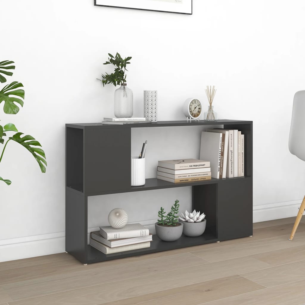 vidaXL Book Cabinet Grey 100x24x63 cm Engineered Wood