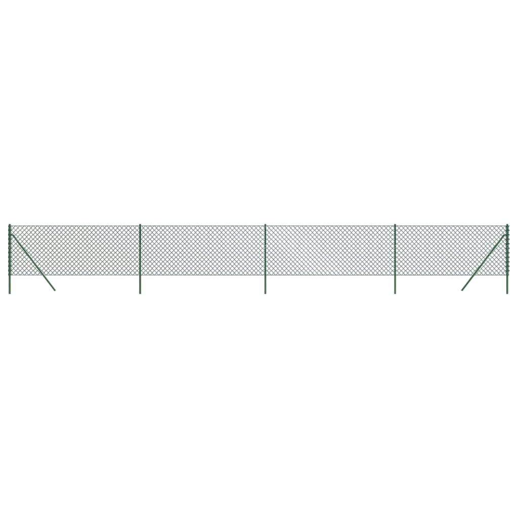 vidaXL Chain Link Fence Green 1x10 m