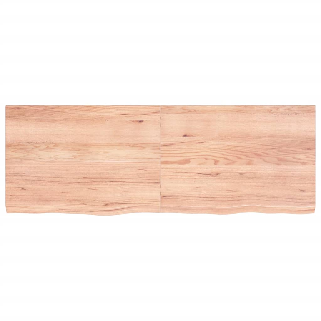 vidaXL Wall Shelf Light Brown 140x50x(2-4) cm Treated Solid Wood Oak