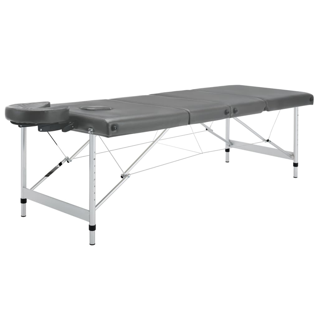 vidaXL Massage Table with 4 Zones Aluminium Frame Anthracite 186x68 cm
