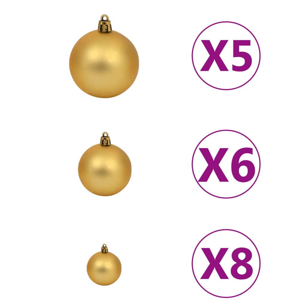 vidaXL Artificial Pre-lit Christmas Tree with Ball Set 120cm 230 Branches