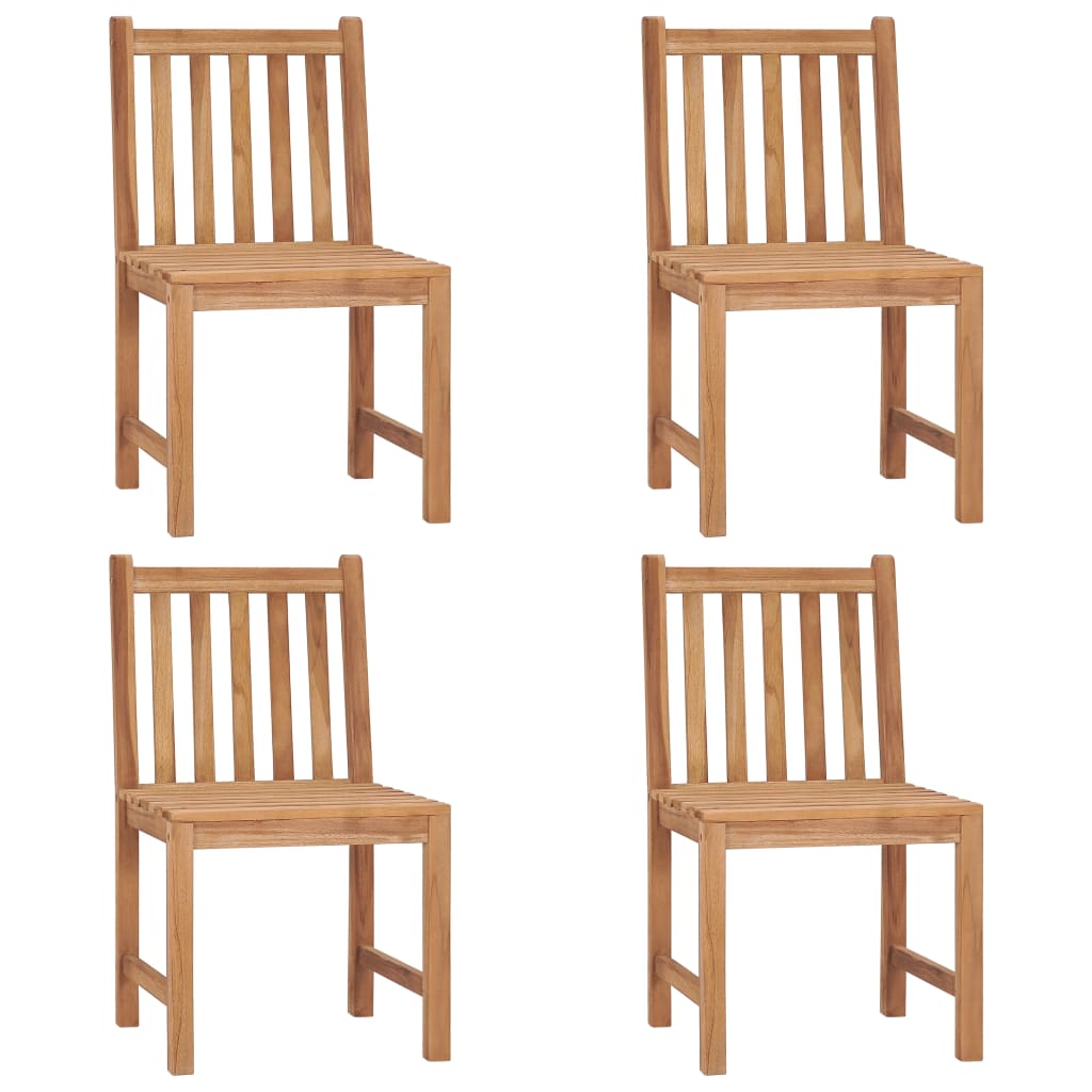 vidaXL Garden Chairs 4 pcs with Cushions Solid Teak Wood