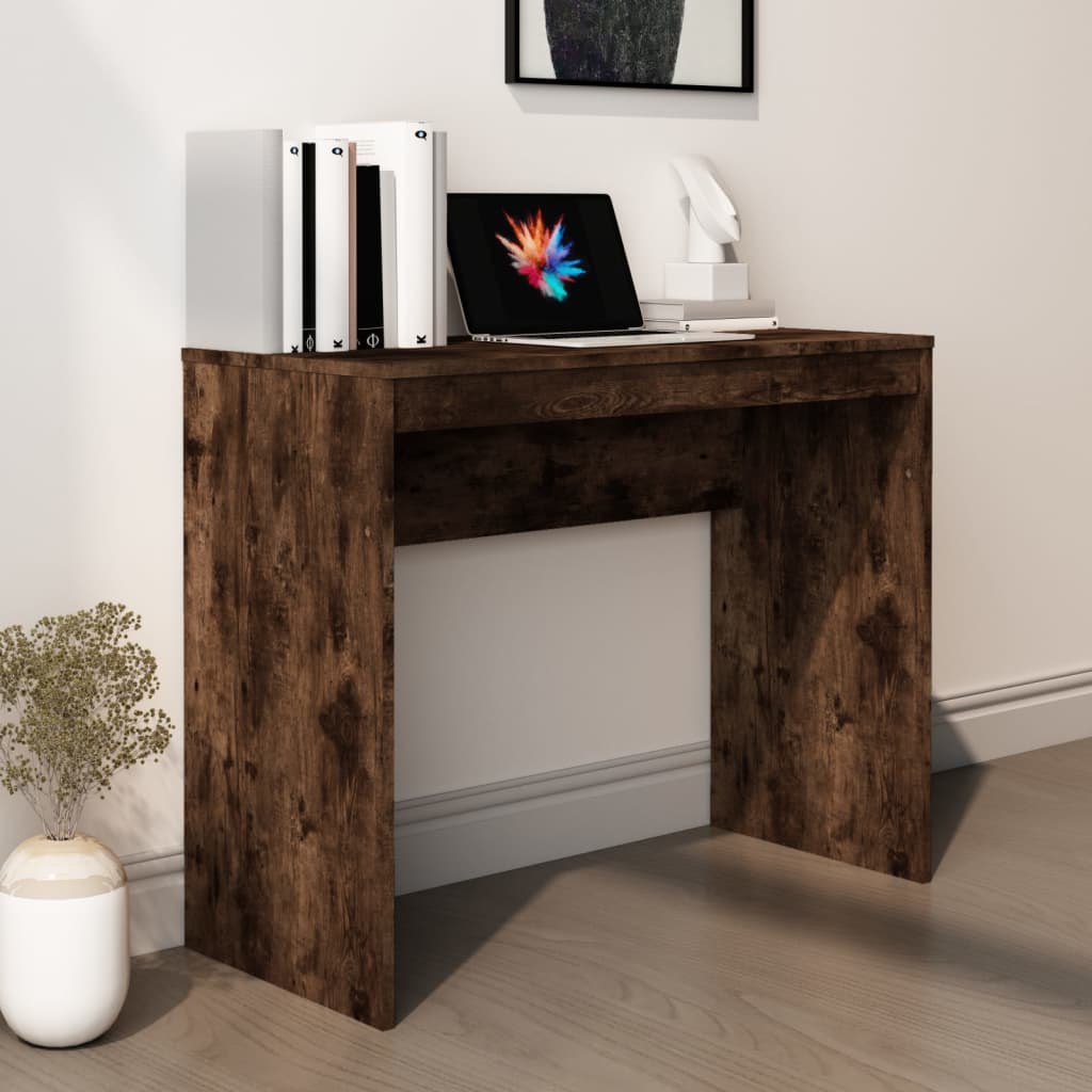 vidaXL Desk Smoked Oak 90x40x72 cm Engineered Wood