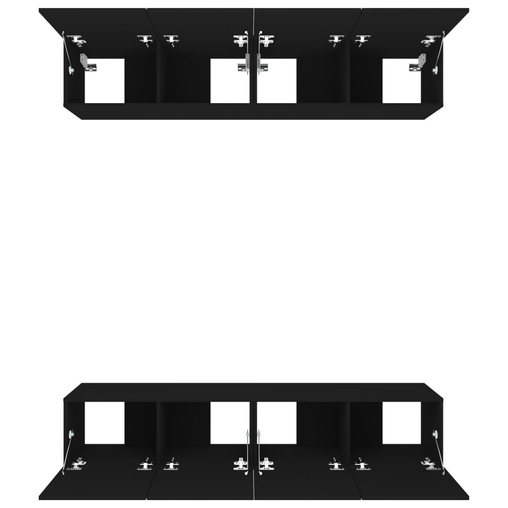 vidaXL TV Cabinets 4 pcs Black 80x30x30 cm Engineered Wood