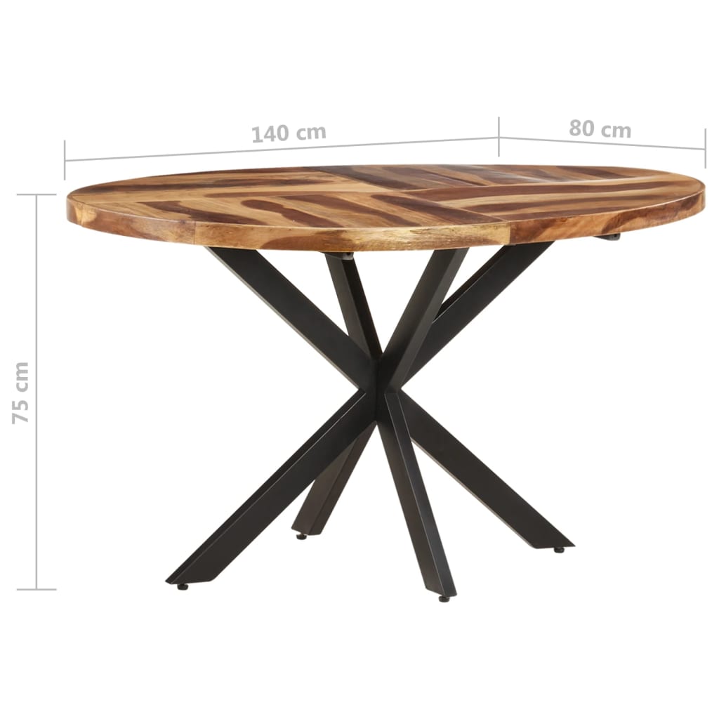 vidaXL Dining Table 140x80x75cm Solid Acacia Wood