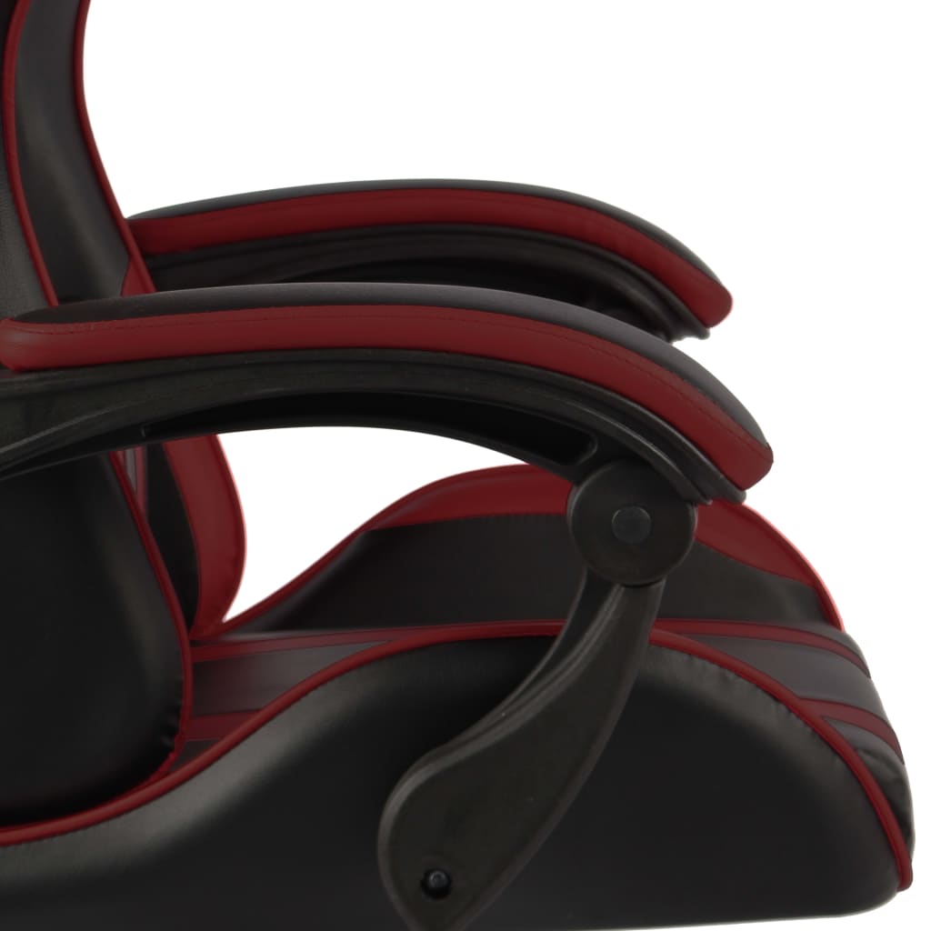 vidaXL Racing Chair Black and Wine Red Faux Leather