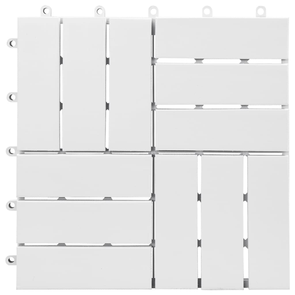 vidaXL Decking Tiles 20 pcs White 30x30 cm Solid Wood Acacia